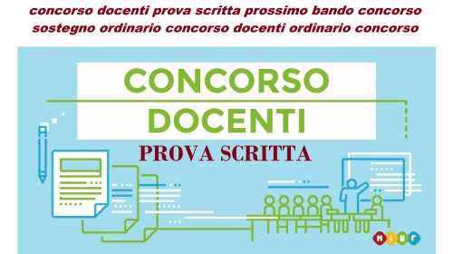 Italian: Announcements about a teachers' competition with a written test (prova scritta) and upcoming call for applications (bando/concorso).